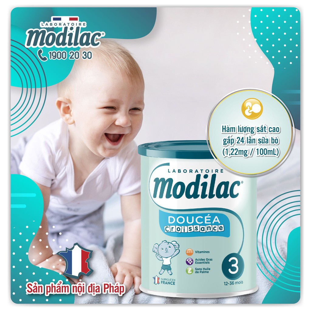 [DATE 2023] Sữa bột Modilac Pháp số 1, 2, 3 - 800g
