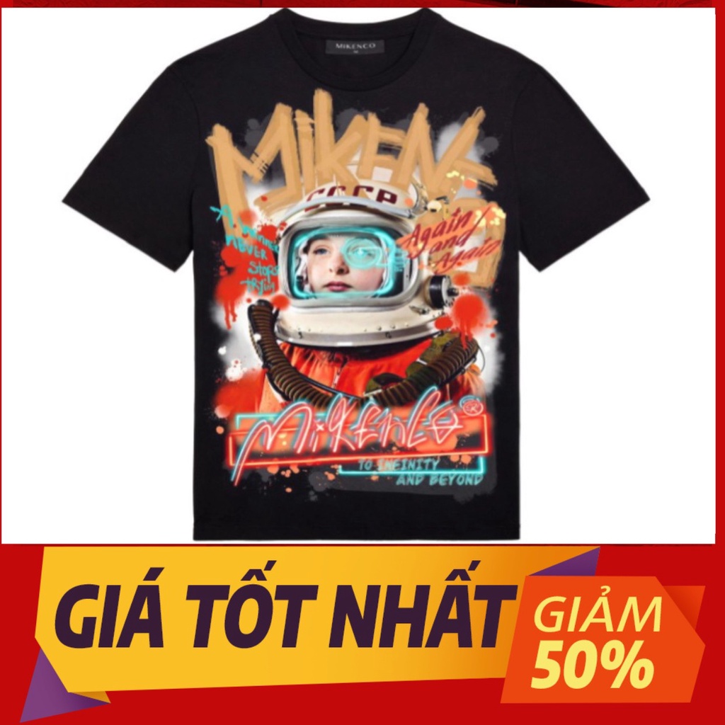 Áo phông , áo thun nam Mikenco Phi Hành Gia ASTRO VENUS BLACK mẫu mới nhất 2022