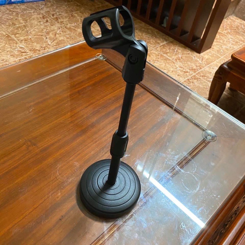 Chân Đế Micro Đứng Để Bàn Microphone Stand đế gang bọc nhựa kẹp nhựa