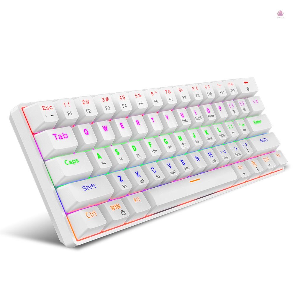 Bàn Phím Cơ Không Dây Trv HXSJ L800 61 Phím RGB Hỗ Trợ BT5.0/2.4G/USB Kèm Công Tắc Blue Switch