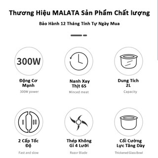 Máy xay thịt MALATA 2L công suất 300W