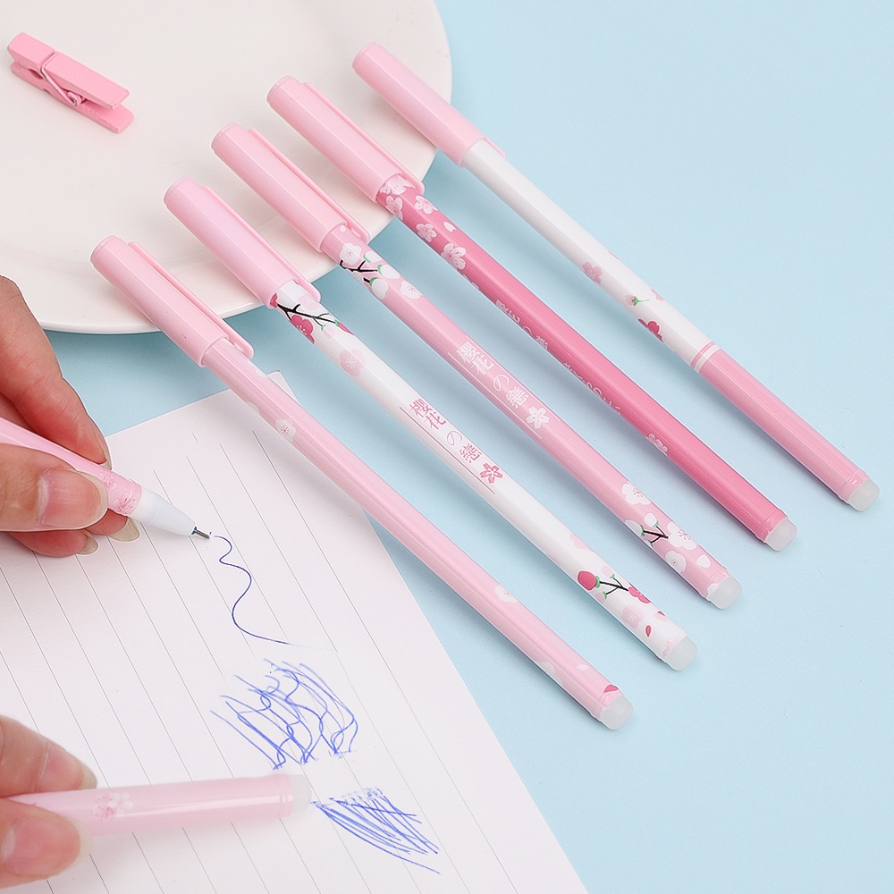 Bút Bi Mực Gel Ngòi 0.5Mm Hình Hoa Anh Đào Xinh Xắn Cho Nữ