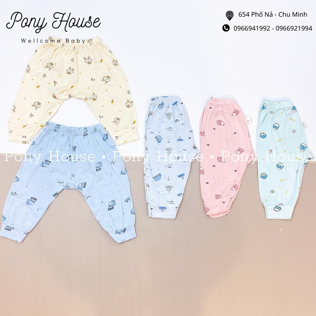 Quần Dài Sơ Sinh Thun Lạnh Màu in Hình Quần Chục Có Đáp Đũng Đóng Bỉm Thoải Mái, Siêu Mềm Cho Bé Trai, Bé Gái Sơ Sinh