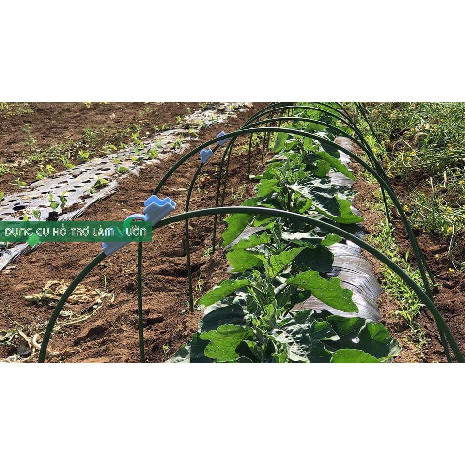 Bộ khung vòm trồng rau cao 70cm rộng 90cm, gồm khung vòm lưới chắn côn trùng kẹp giữ màng
