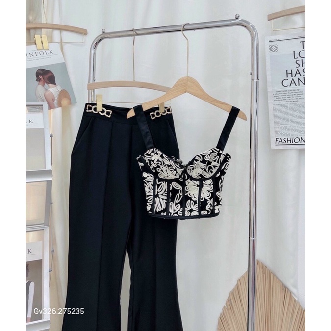 G1- sét áo ren quần loe GV326, GV325