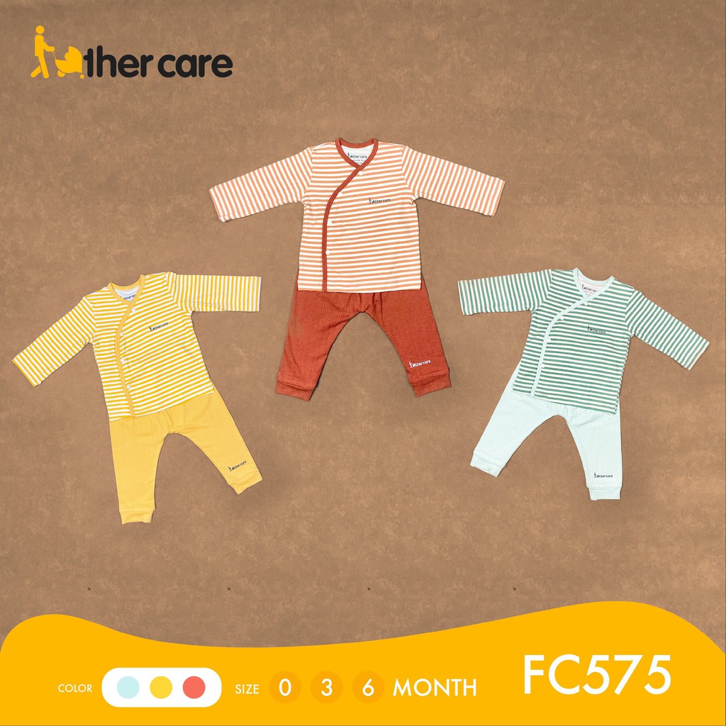 [Mã FARSBR242 giảm 15% đơn 99K] Bộ Quần Áo Dài Tay Cài lệch FatherCare - Kẻ Trơn FC575