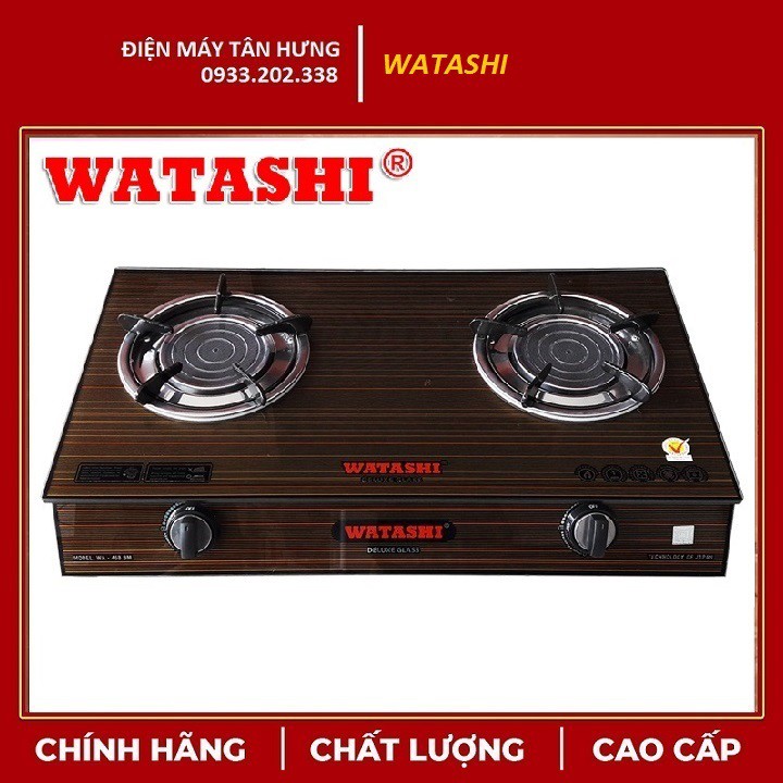 Bếp ga đôi hồng ngoại Watashi 468S điếu đúc gang - Bộ van ga Namilux và 1,5m dây ga 3 lớp