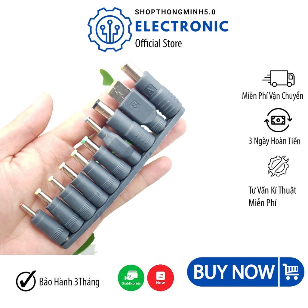 Bộ 10 Jack Cắm DC 5.5x2.1MM cho máy tính Chuyển Phích Cắm DC5.5mm Đa Năng - shopthongminh5.0