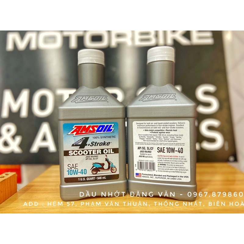 Nhớt Amsoil Scooter 10W40 nhập Mỹ cho xe tay Ga