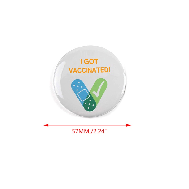 Set 5 Huy Hiệu Cài Áo Hình Chữ I Got Vaccinated Kèm 2 Thẻ Trong Suốt