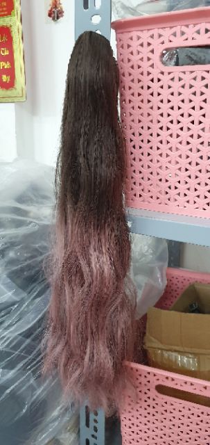 Tóc giả nữ ngoặm 🤩FREESHIP🤩 Tóc giả ngoặm xù mini omber hồng