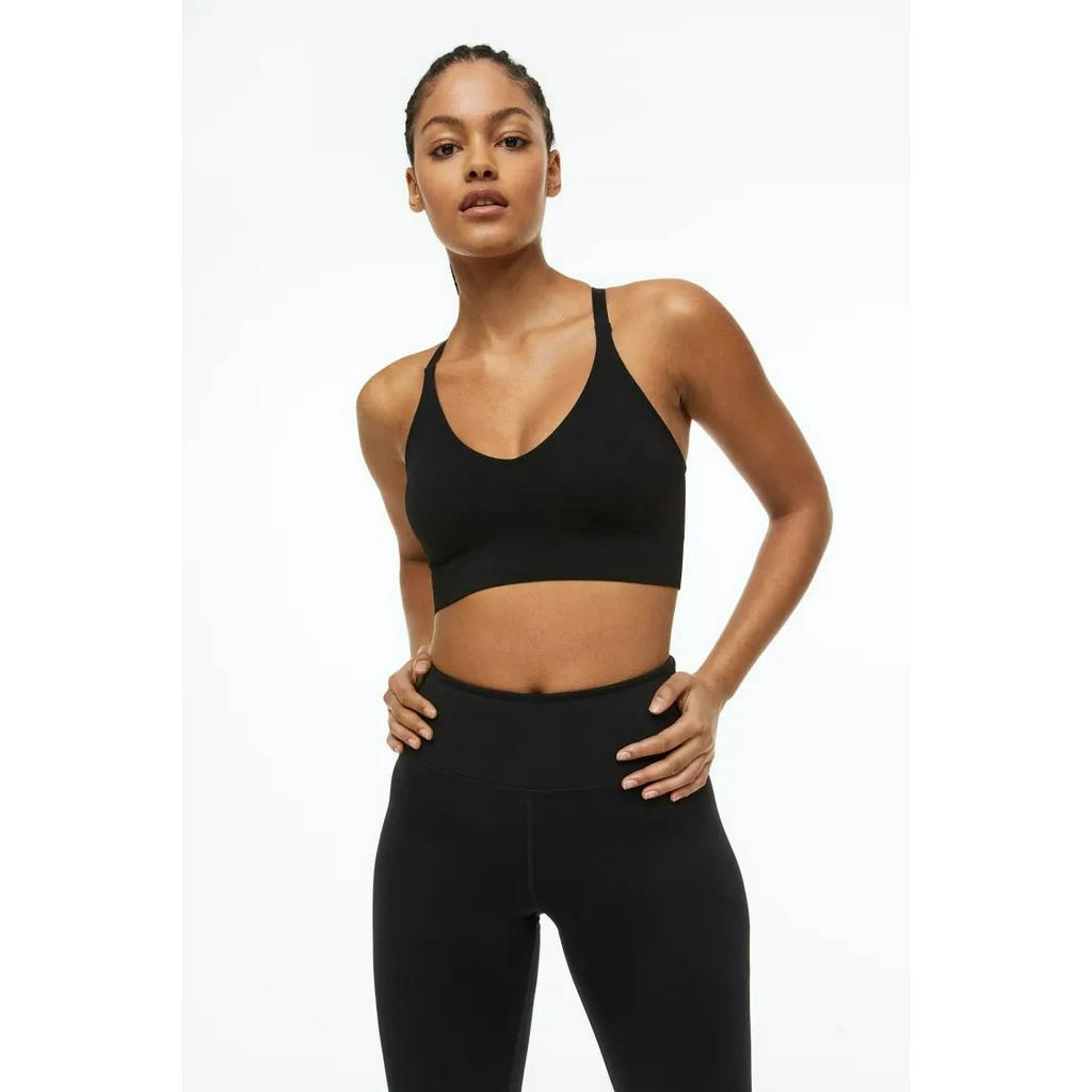 Bra thể thao màu be Medium support 1120585002 HM H&M _ hàng chính hãng Anh