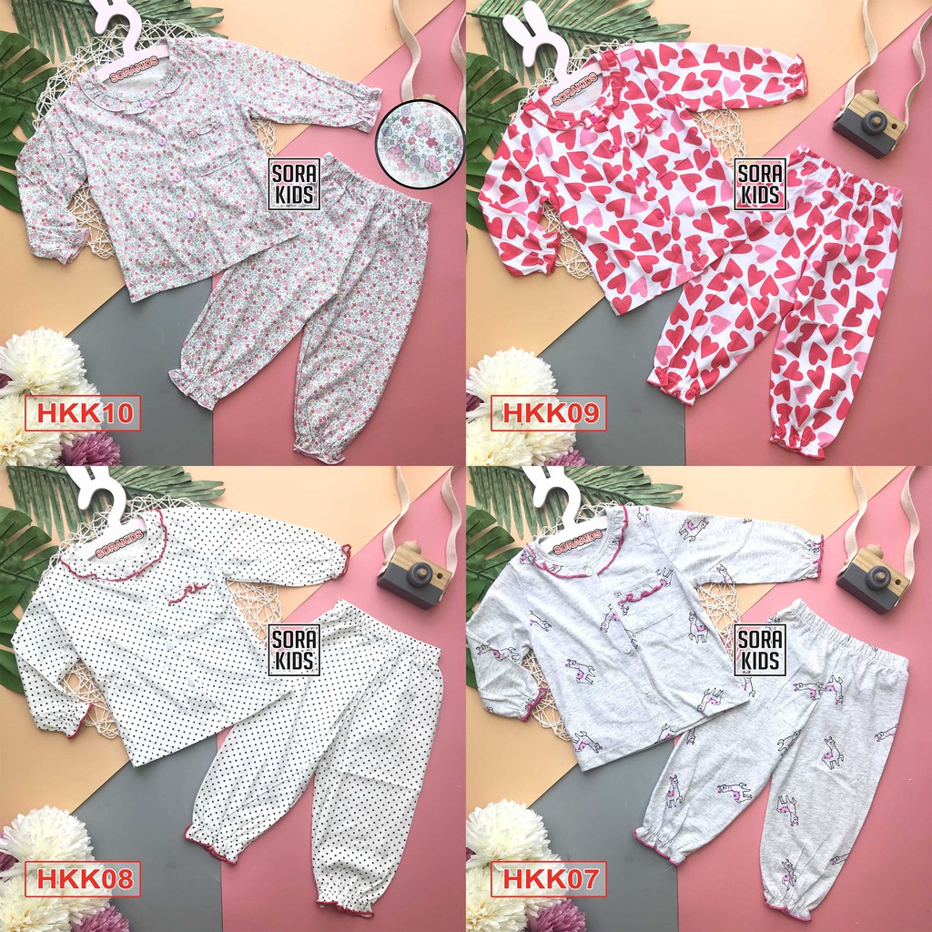 (Xả Kho) Bộ đồ pijama bé gái cotton bông cho bé từ 2-5 tuổi có size 8-20kg  - Giao Màu Ngẫu Nhiên