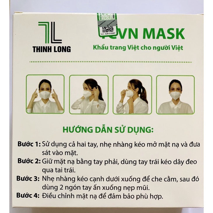 Khẩu trang TCVN MASK Thịnh Long 4 lớp kháng khuẩn lọc bụi mịn PM2.5 (Hộp 30 chiếc)
