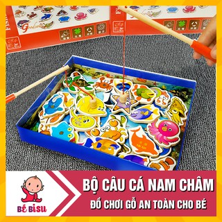 Bộ đồ chơi Câu cá nam châm gỗ (34 chi tiết) an toàn cho bé