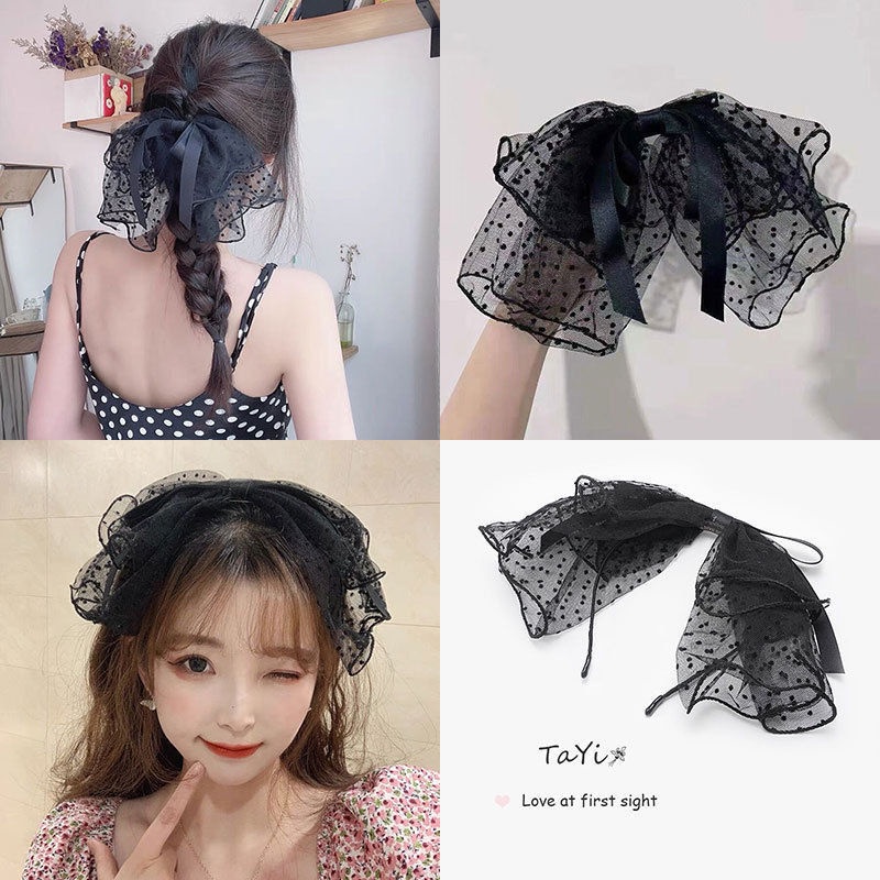 Kẹp Tóc Hình Nơ Ren Đơn Giản Thời Trang Hàn Quốc Cho Nữ