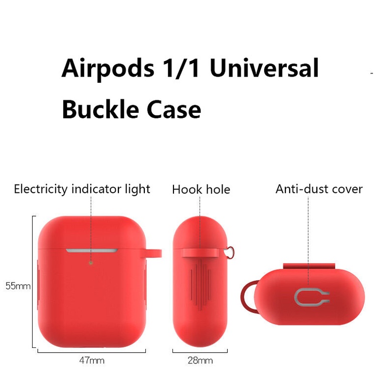Vỏ Bảo Vệ Hộp Sạc Tai Nghe Airpods 1 2 1 & 2 Bằng Silicon Mềm Trong Suốt Có Khóa Cài