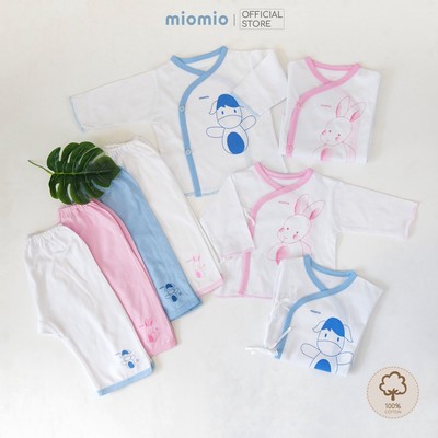 Bộ sơ sinh -MIOMIO- quần áo dài tay, cài chéo-  Thỏ Chó Collection - cho bé sơ sinh (từ 0-12 tháng),100% cotton