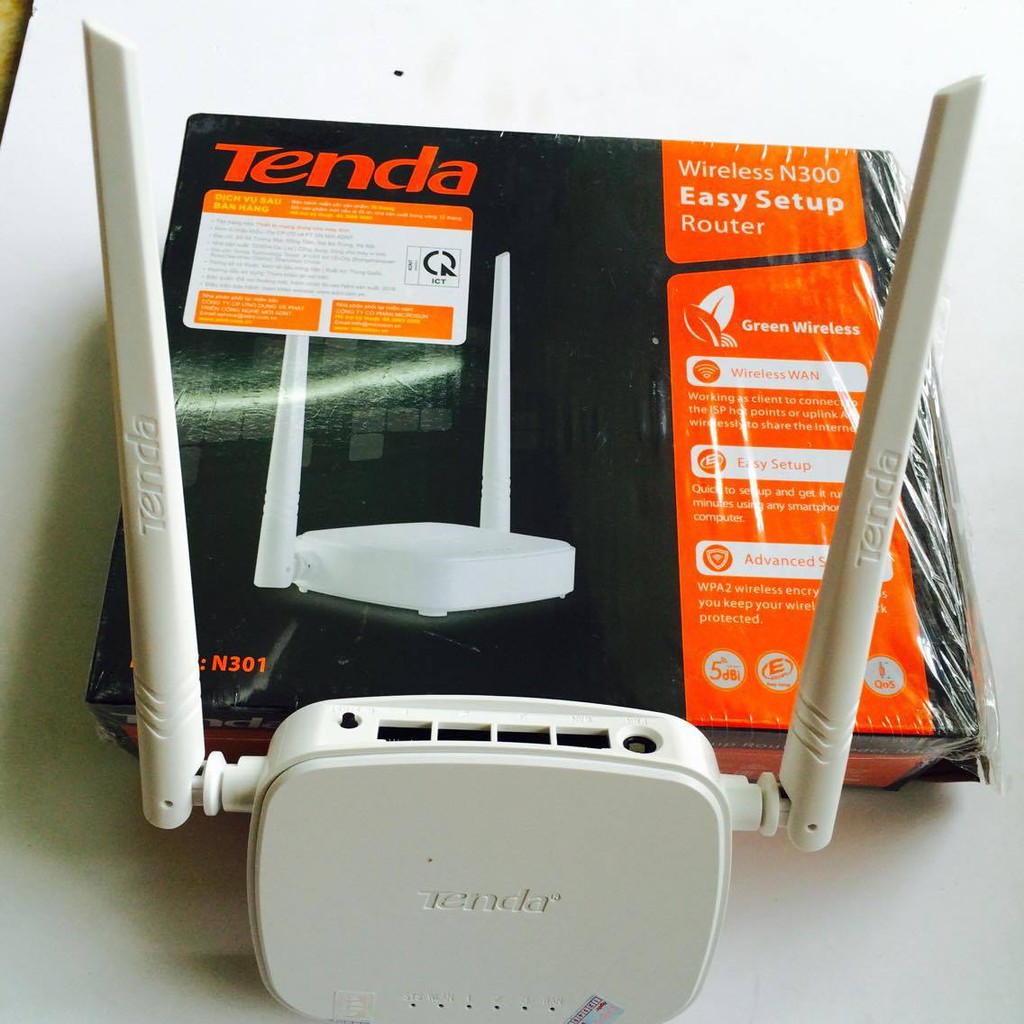 BỘ PHÁT KIÊM KÍCH SÓNG WIFI 2 RÂU TENDA N301