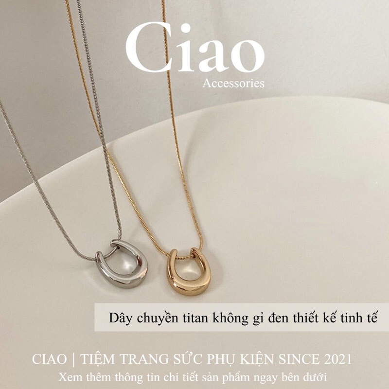 [HOẢ TỐC 1H] Dây chuyền /Vòng cổ titan không gỉ thiết kế hình chữ U đơn giản trendy Ciao accessories