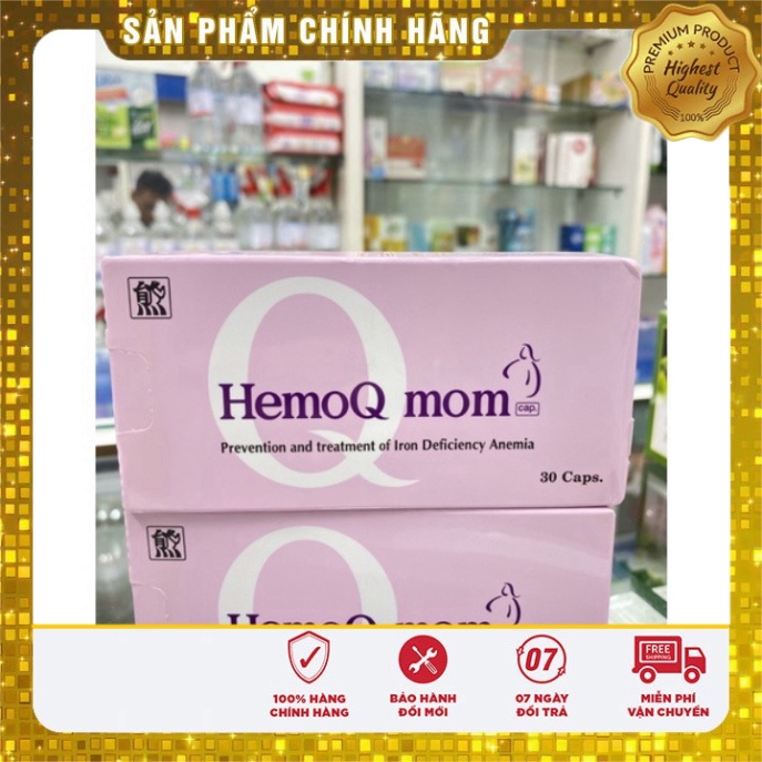 Viên bổ sung sắt hiệu quả hấp thu 100% HemoQ Mom nhập khẩu Hàn Quốc cho bà bầu, người thiếu máu ( Hộp 30 viên)