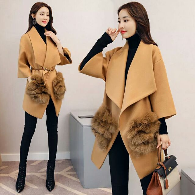 Áo dạ túi lông QC