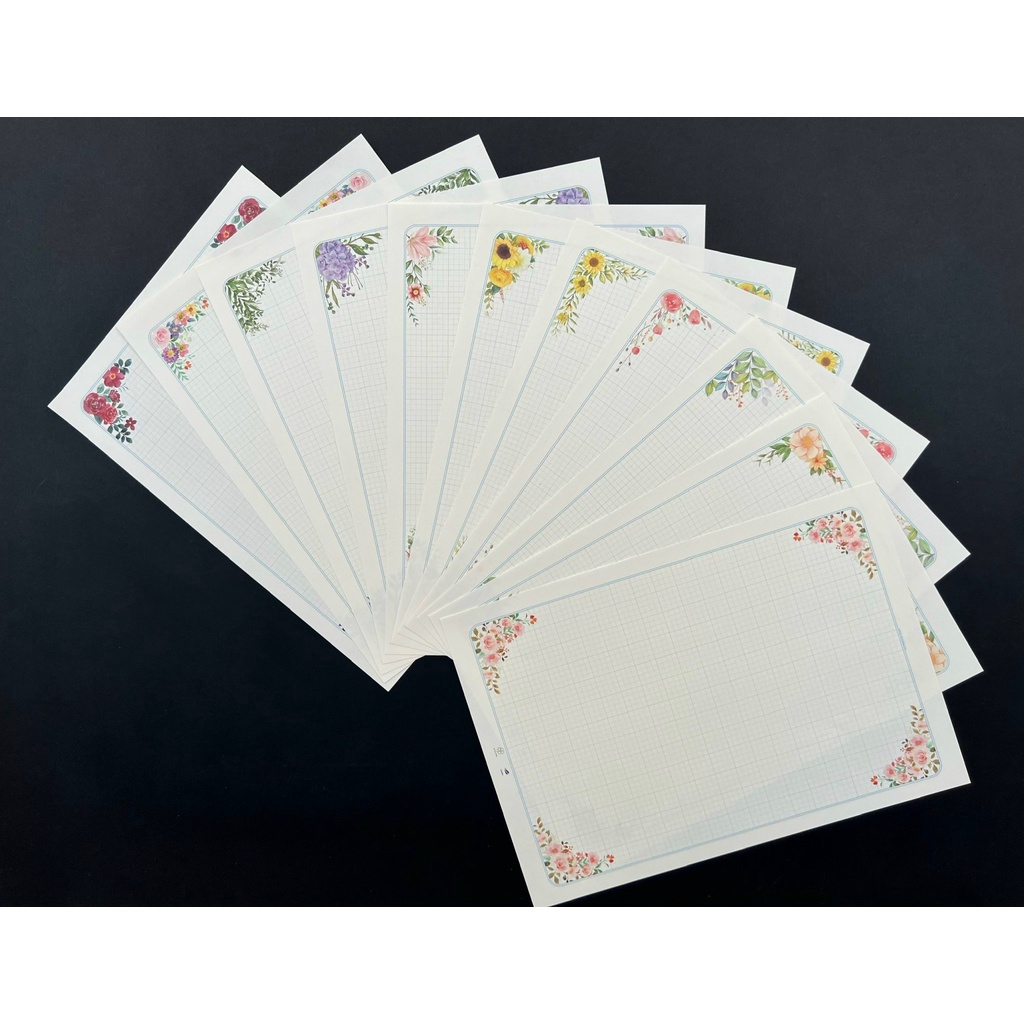 SET 20 MẪU GIẤY HOA CỠ A4 Ô LI 3.5mm