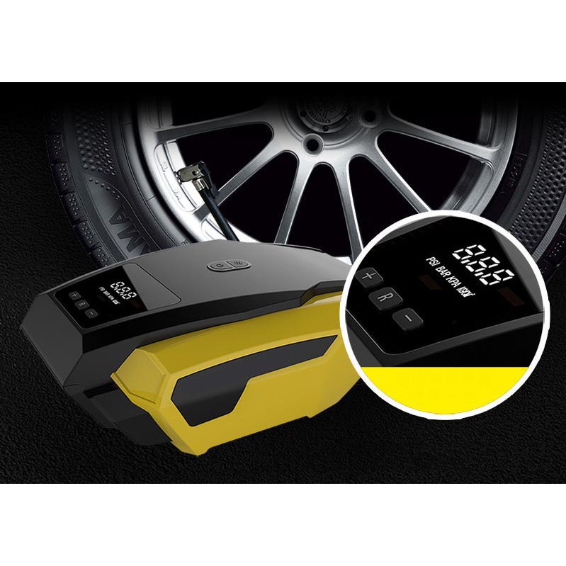 Máy Bơm Lốp Ô Tô Cao Cấp Màn Hình Điện Tử Led Tự Ngắt Portable Air Compressor - BẢO HÀNH 6 THÁNG