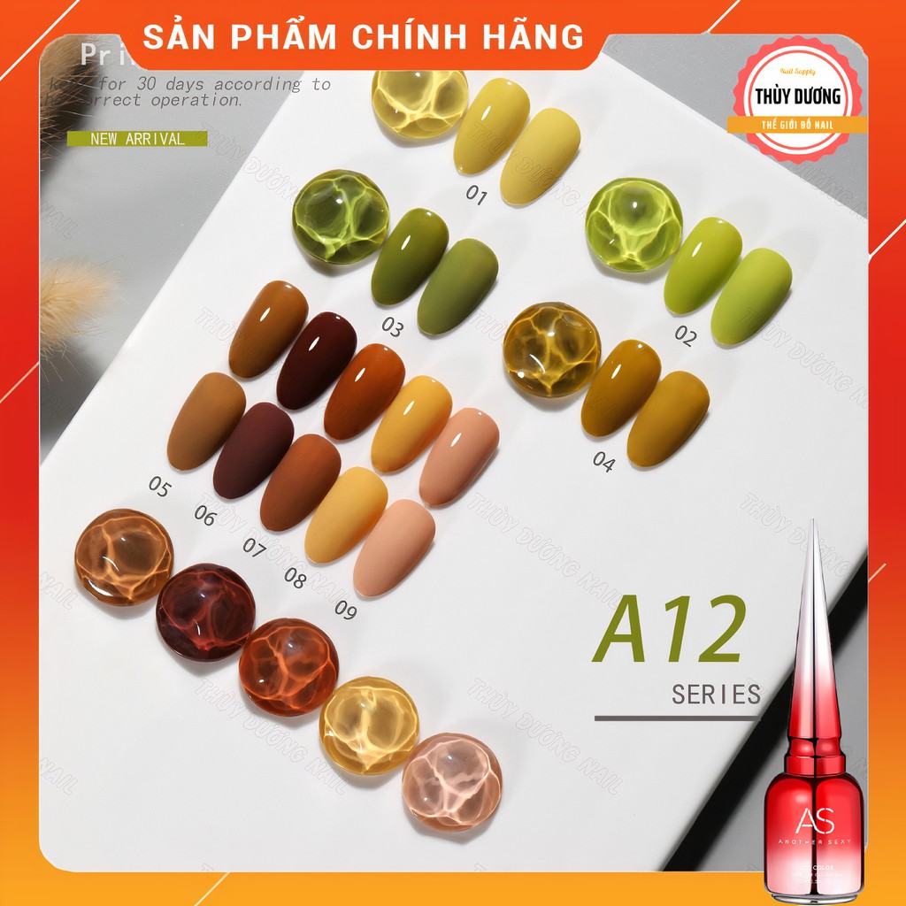 Sơn gel AS chính hãng chai đỏ mã A12 15ml