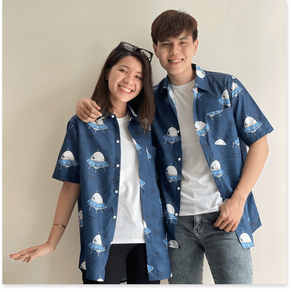 ÁO SƠ MI NAM NỮ,THIẾT KẾ HỌA TIẾT SIÊU NGẦU,CHẤT LIỆU VÃI THOÁNG MÁT  THỜI TRANG KME.STORE