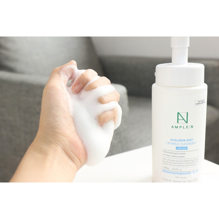 Sữa Rửa Mặt Tạo Bọt Sẵn Ample:N Hyaluron Shot Bubble Cleanser 450ml