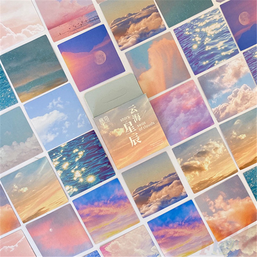 ❉ Hình Dán Đám Mây Và Sao Biển ❉ Hộp 45 Miếng Dán Sticker Trang Trí Sổ Lưu Niệm