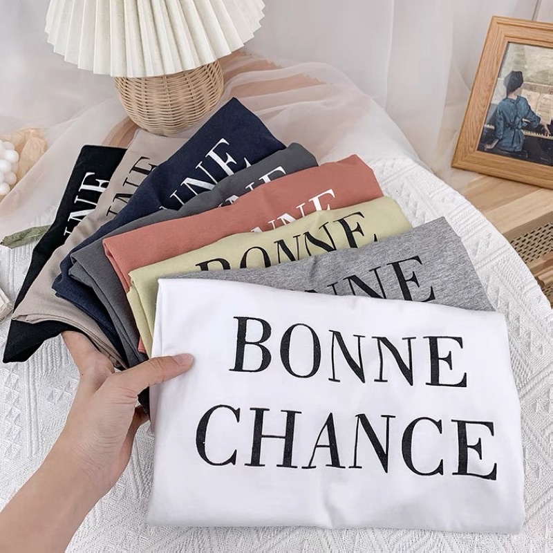 Áo phông 3158 ,áo thun tay lỡ form rộng chất cotton in hình BONNE