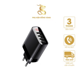 Củ sạc đa năng 4 cổng USB Baseus Mirror Lake Digital Display ( 30W, 4 Ports USB, Travel Charger) chính hãng