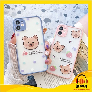 Ốp lưng xiaomi redmi note 10 /note 8/ note 8 pro/note 9s/note 9 pro/note 9/ note 7/redmi 8/8A mẫu nhám Gấu dâu