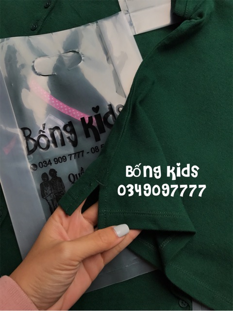 Áo Polo Bé Gái Xanh Rêu