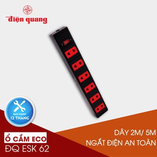 Ổ cắm Điện Quang ECO ĐQ ESK 62ECO (6 Lỗ 2 chấu)