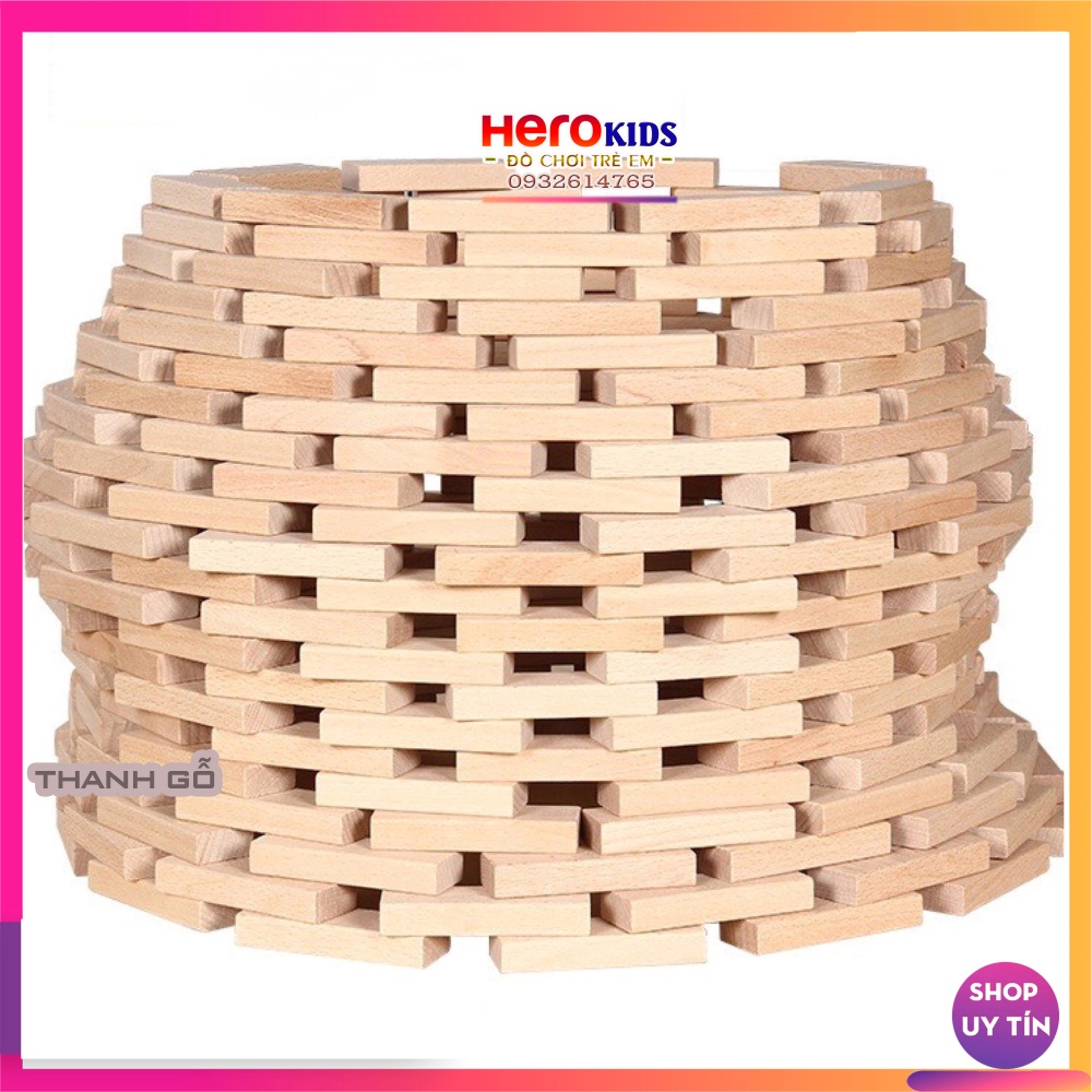 1Kg Thanh Gỗ Xếp Hình Domino Montessori (52-54 Thanh), Đồ Chơi Cho Bé, Đồ Chơi Trẻ Em