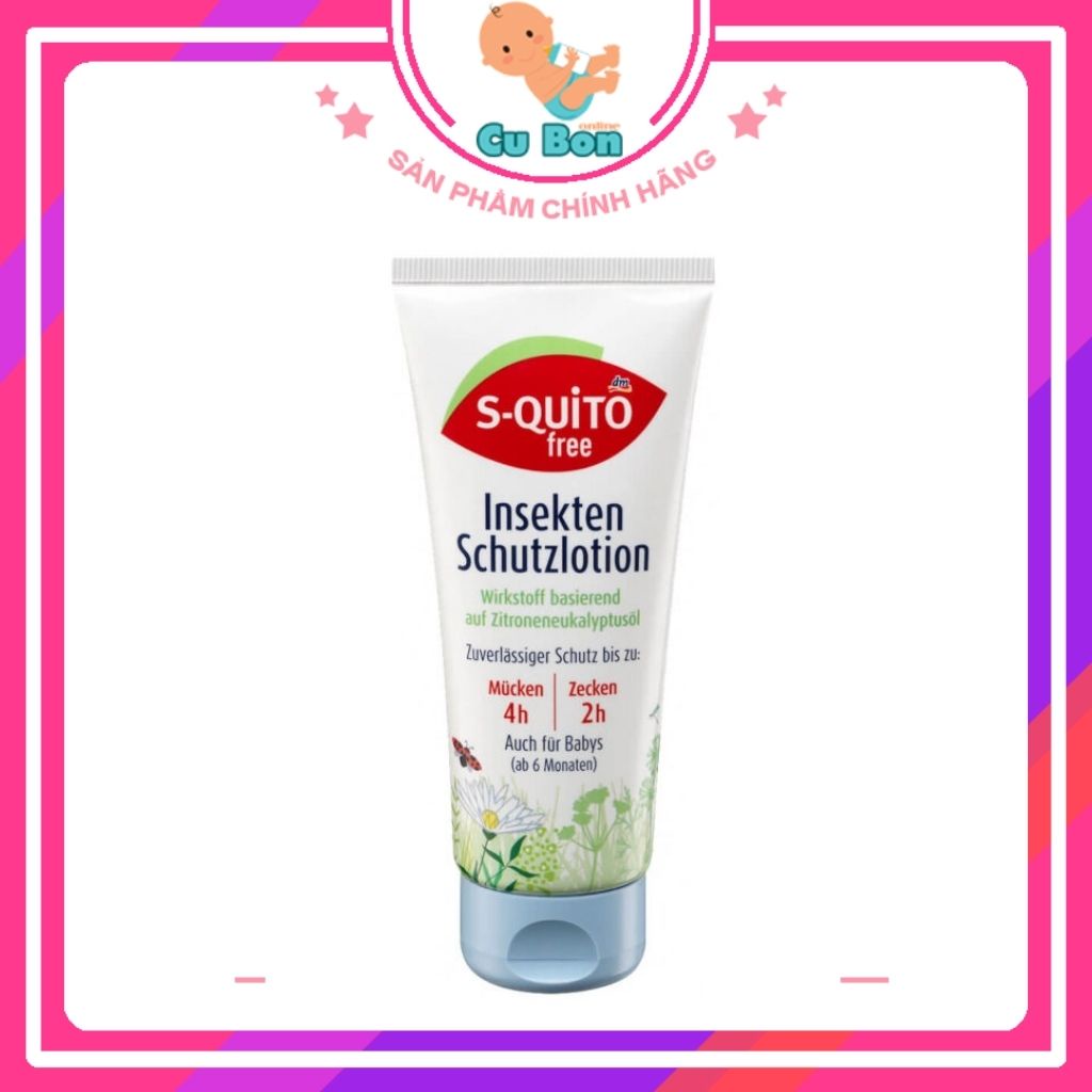 Kem Chống Muỗi Và Côn Trùng Cắn S-quito Free Cho Trẻ Sơ Sinh Và Trẻ Em, 100 ml của Đức