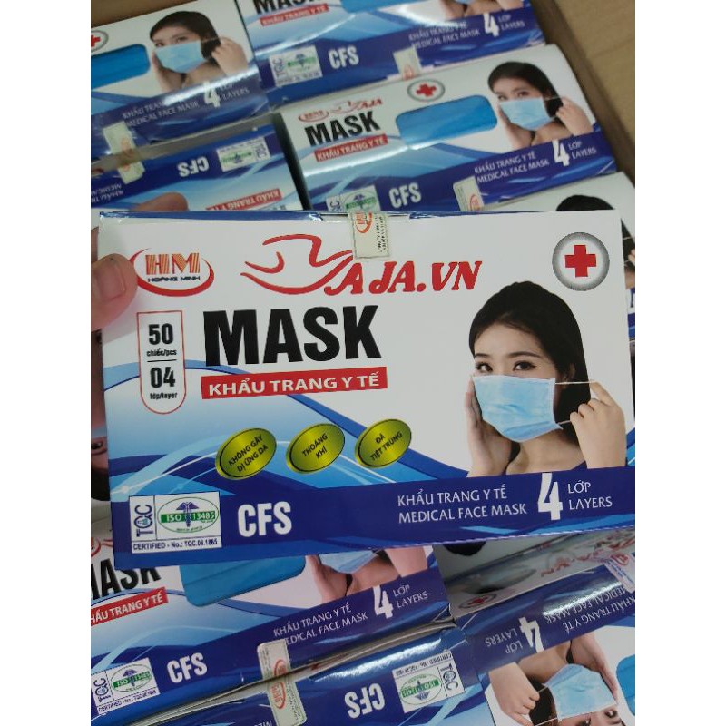 HỘP 50 KHẨU TRANG Y TẾ 4 LỚP MASK AJA