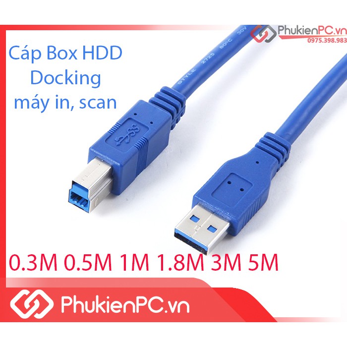 Cáp ổ cứng HDD Docking 3.5 AM-BM dài 0.3M 0.5M 1M 1.8M 3M 5M