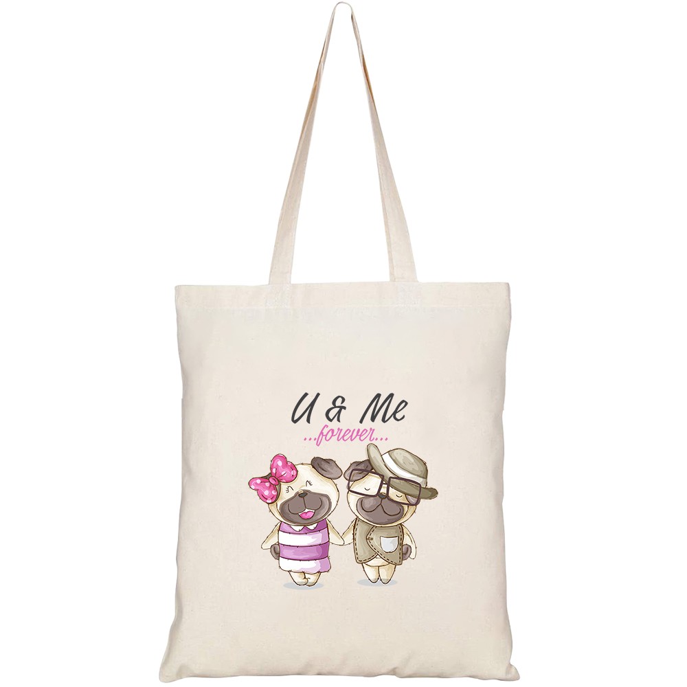 Túi vải tote canvas HTFashion in hình animal HT143