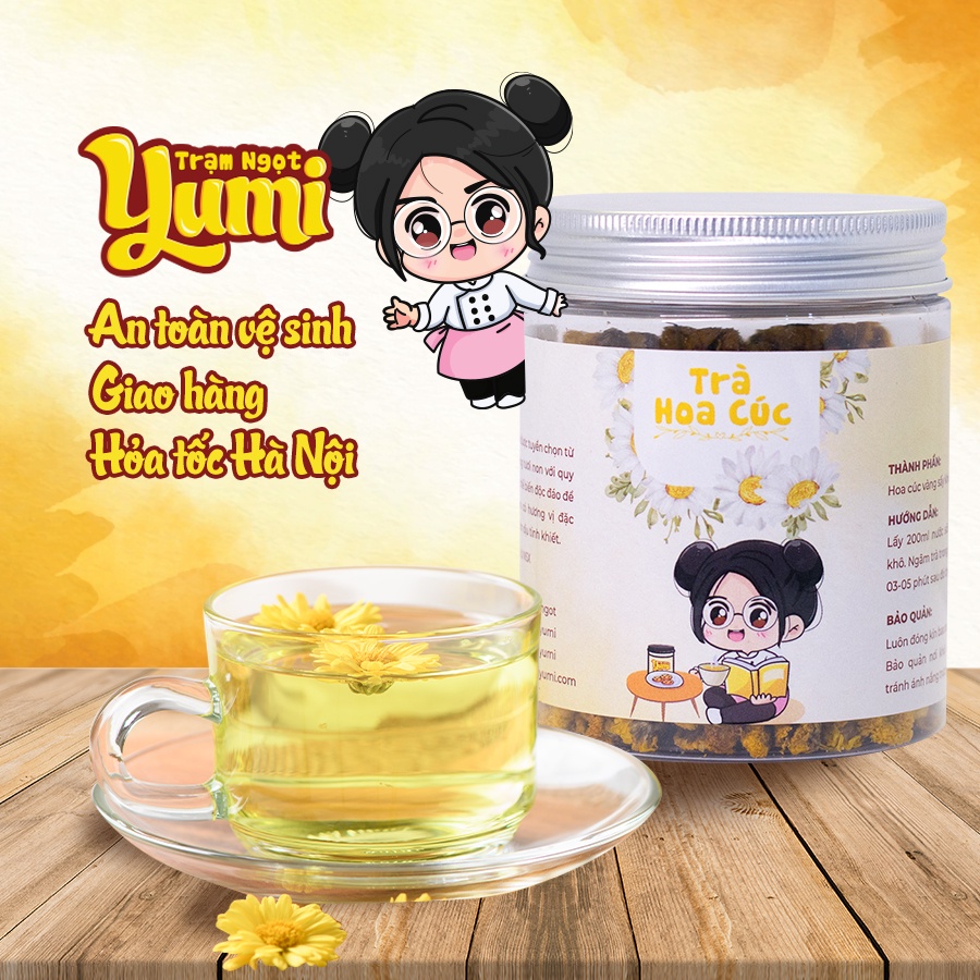 Trà hoa cúc Yumi hộp 75g, Trà cúc vàng tự nhiên