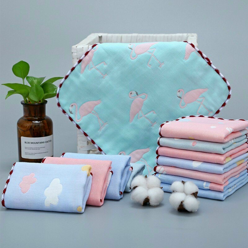 [bán lẻ]khăn mặt sợi tre, cotton 6 lớp LeeLee Kids 25x25cm