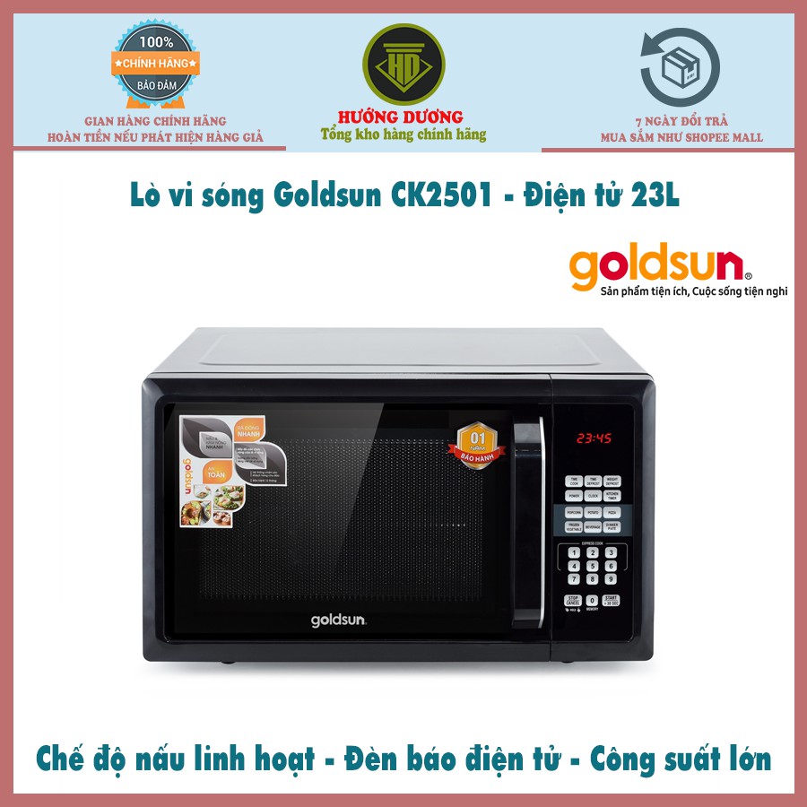 Lò vi sóng Goldsun CK2501 - Điện tử 23L - Công suất 800W