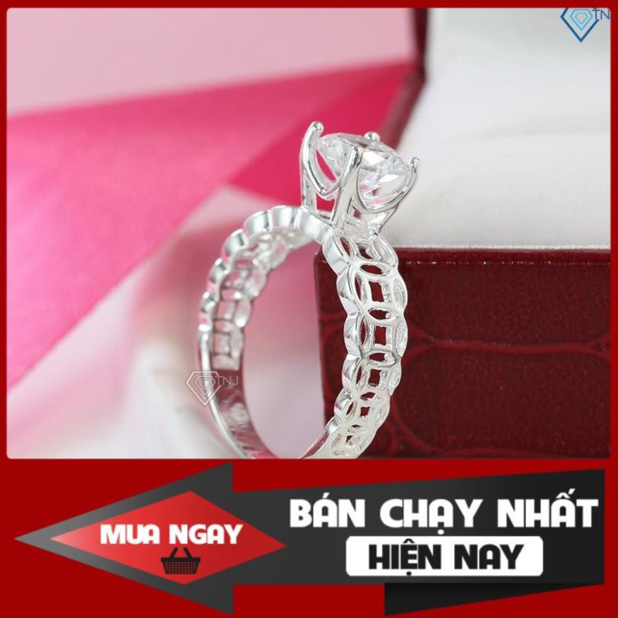 [HOT] Nhẫn kim tiền bạc nữ đính đá đẹp