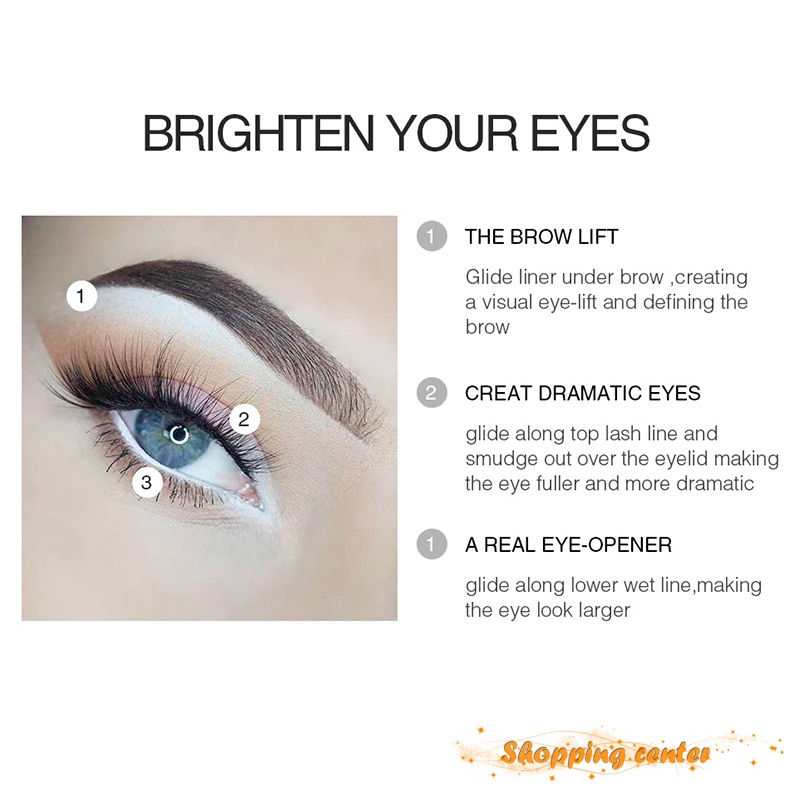 [Hàng mới về] Bút chì kẻ mắt màu trắng dễ vẽ trang điểm mượt mà làm sáng mắt chống thấm nước | BigBuy360 - bigbuy360.vn