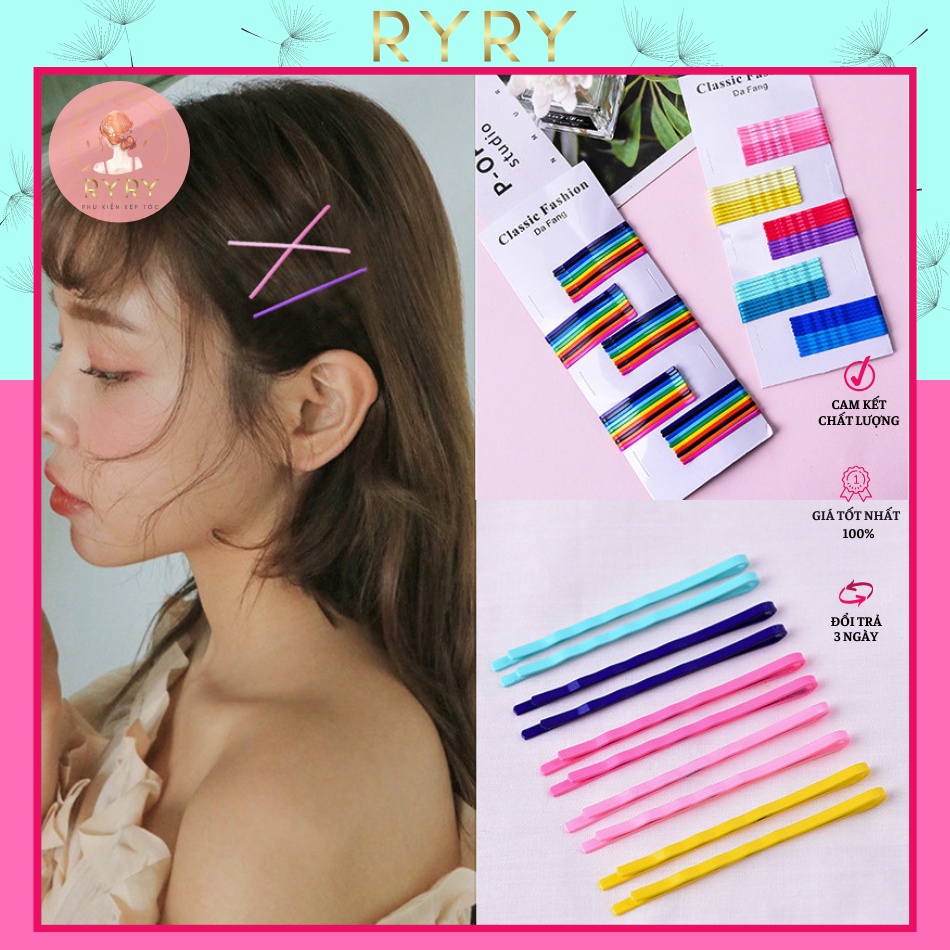 Set Kẹp Tóc Kim Loại Đủ Màu 1 Set 50 Cái Phong Cách Hàn Quốc Xinh Xắn Dành Cho Nữ