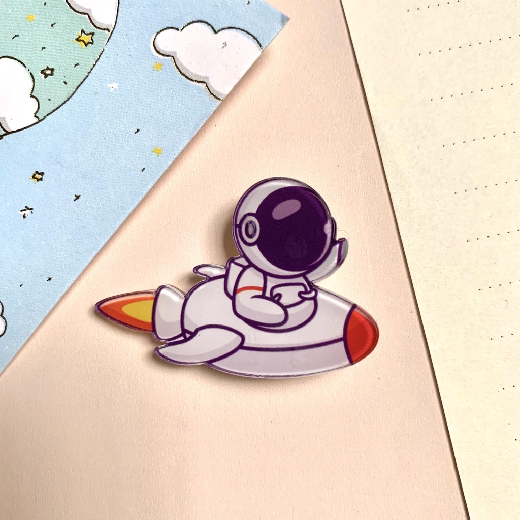 Sticker cài áo, Huy hiệu balo dễ thương Tobun Fashion nhựa acrylic SPM03