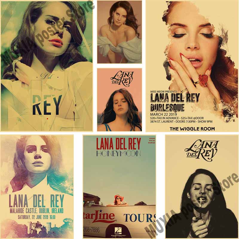 Poster Hình Ca Sĩ Lana Del Rey Phong Cách Retro